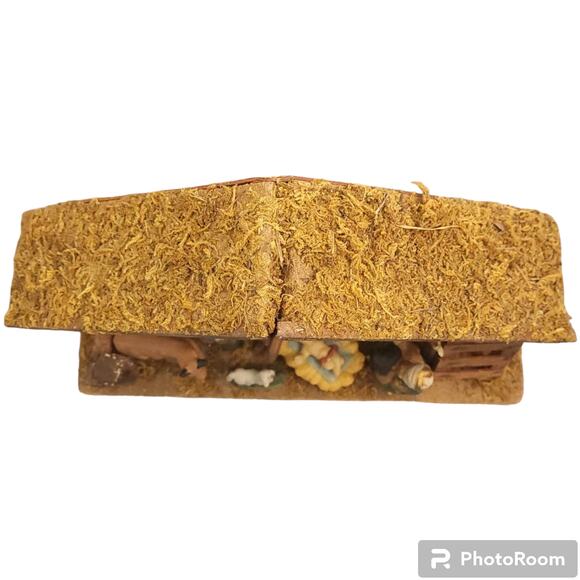 Vintage Christmas 11-Piece Nativity Set Static Ceramic Wood Creche Stable Manger - Picture 3 of 4